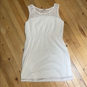 Reitmans Cream Lace Accent Midi Dress